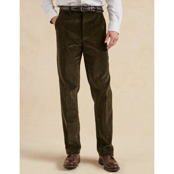 Enzo Mantovani Omega 7920 Mens Size 32 Corduroy Slacks Pants Dark Green Italy
